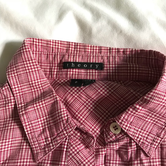 THEORY raspberry button-down - Picture 2 of 7